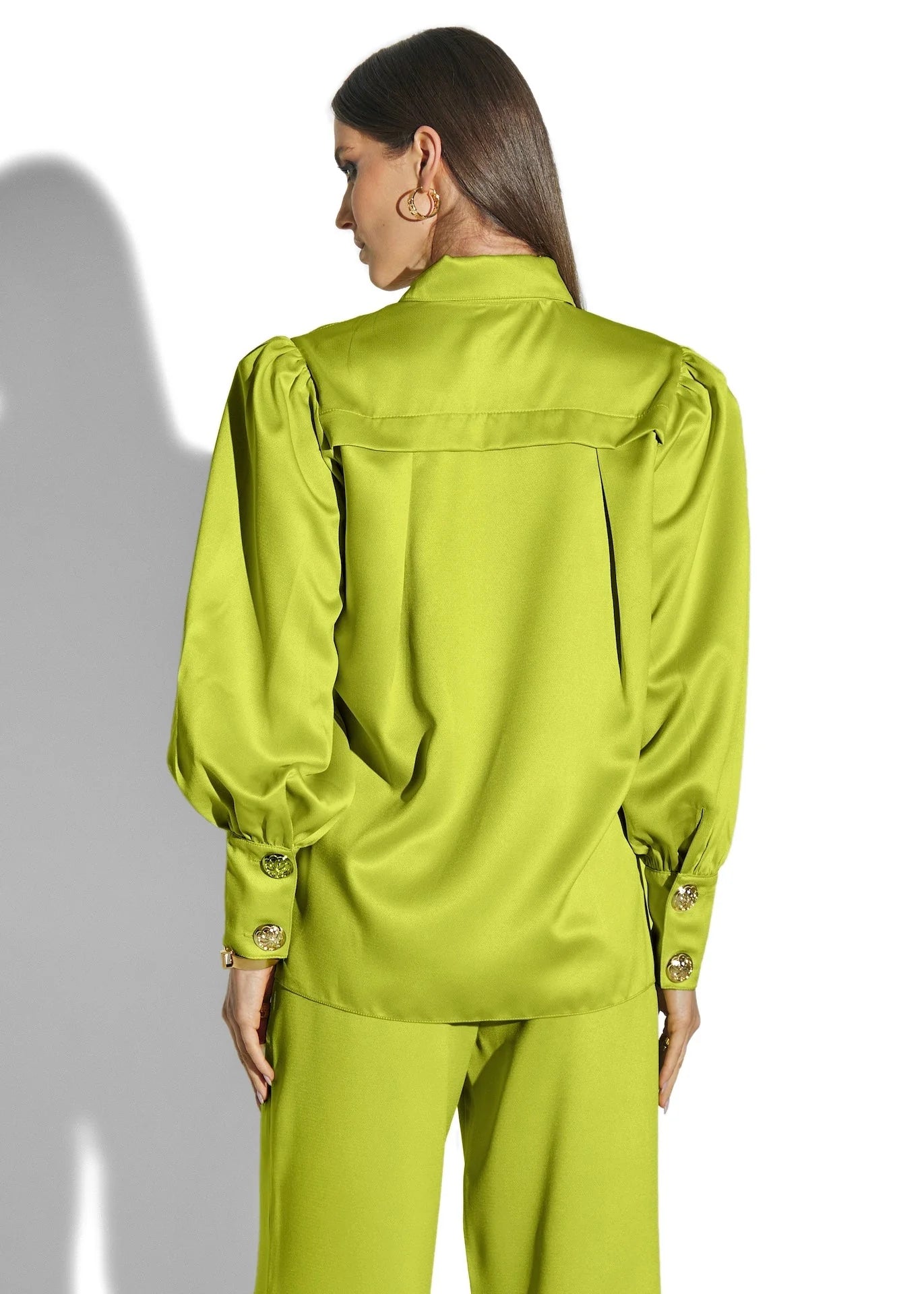 ALESSIA LONG SLEEVE BLOUSE LIME