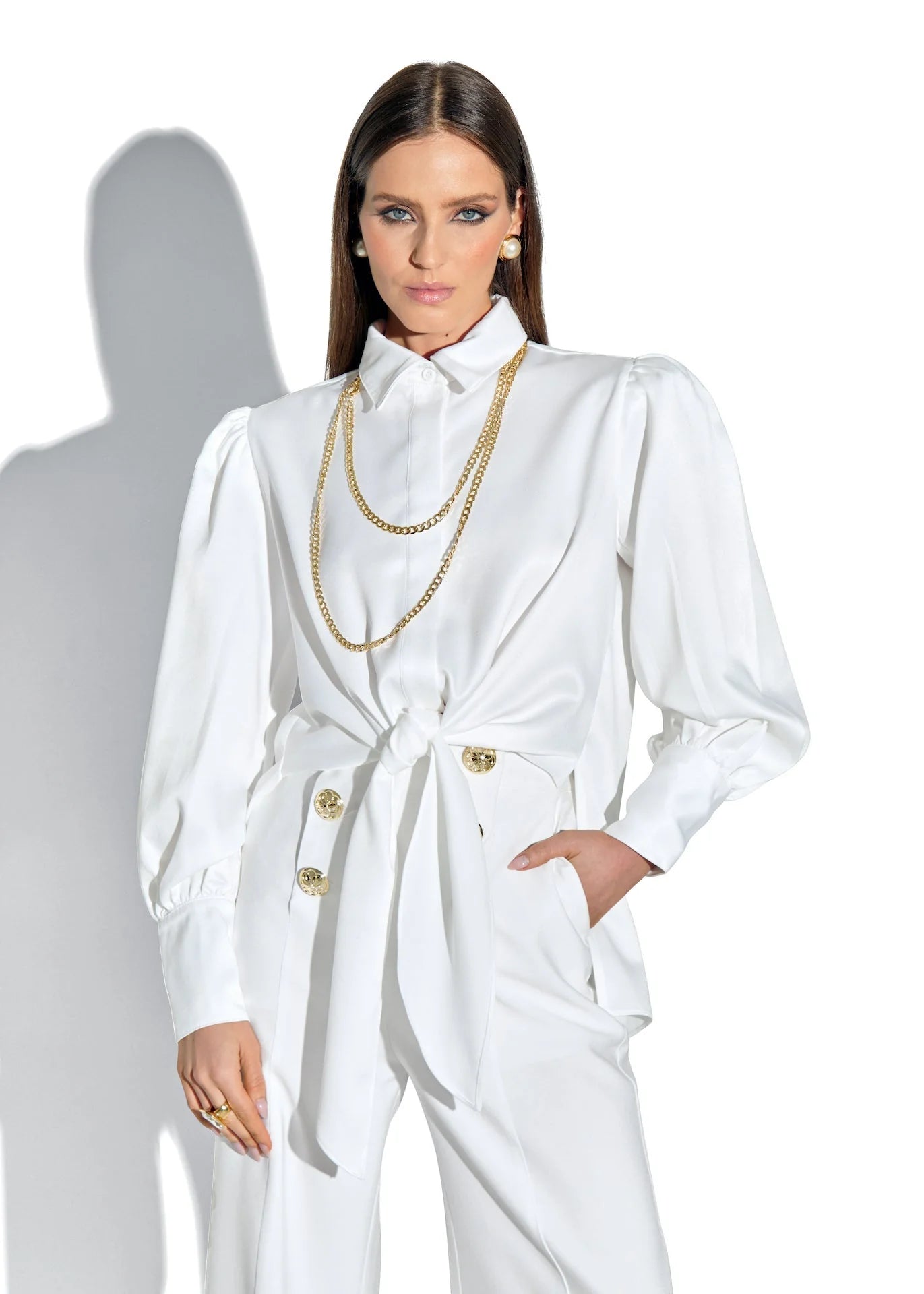 ALESSIA LONG SLEEVE BLOUSE OFF WHITE