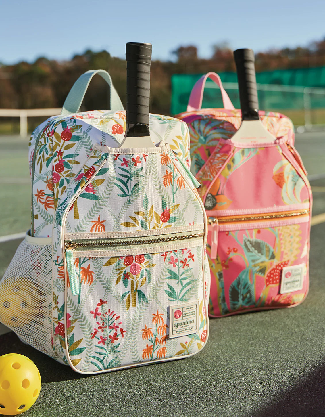 PICKLEBALL BACKPACK QUEENIE TOPIARY WHITE