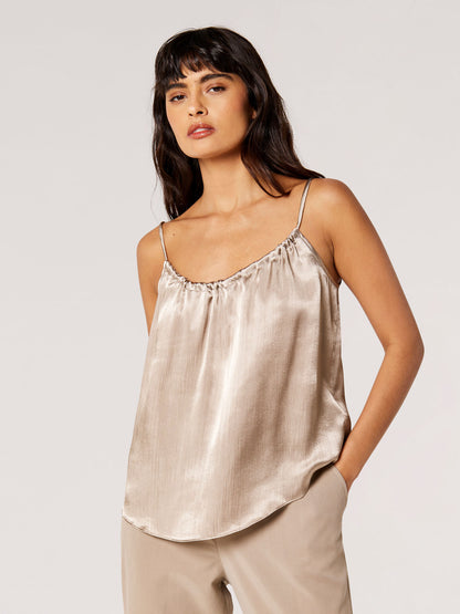 STONE CRINKLE SATIN CAMI