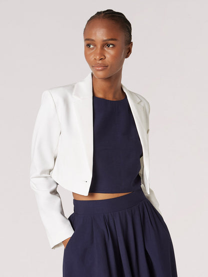 WHITE CROPPED BLAZER