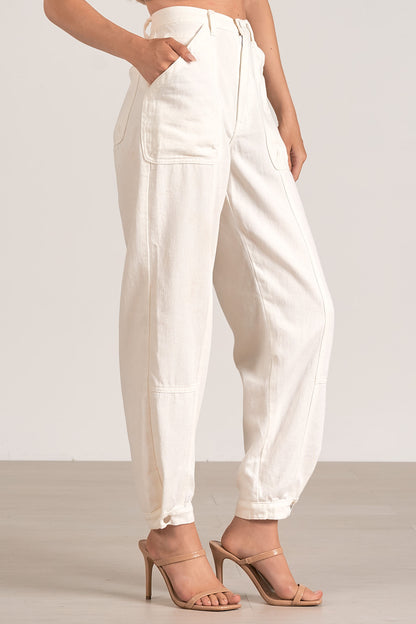 WHITE CARGO PANTS