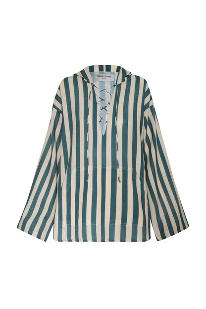 RAPHA GREEN STRIPES HOODIE