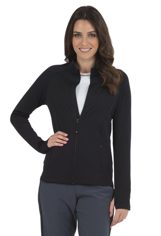 BLACK PERFORMANCE ZIP FRONT JACKET