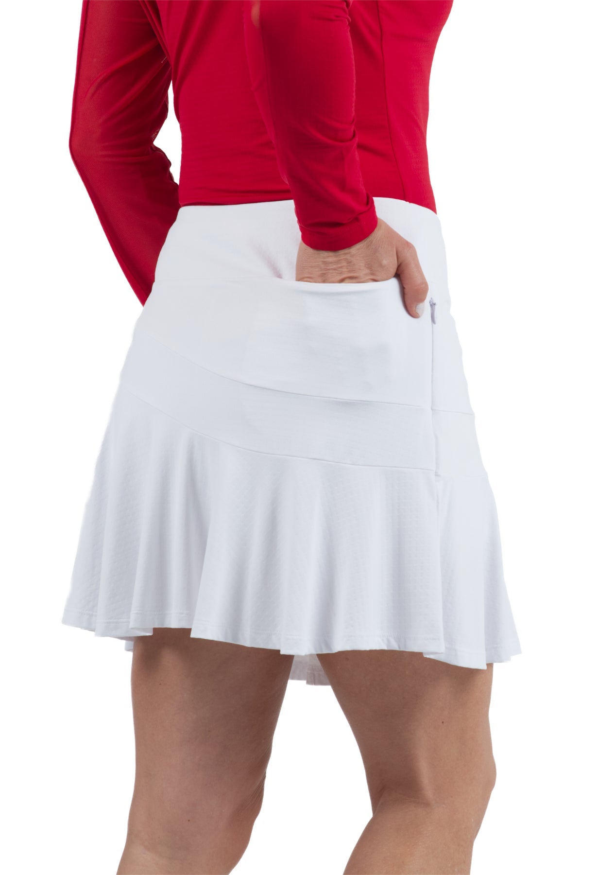 WHITE FLOUNCE SKORT