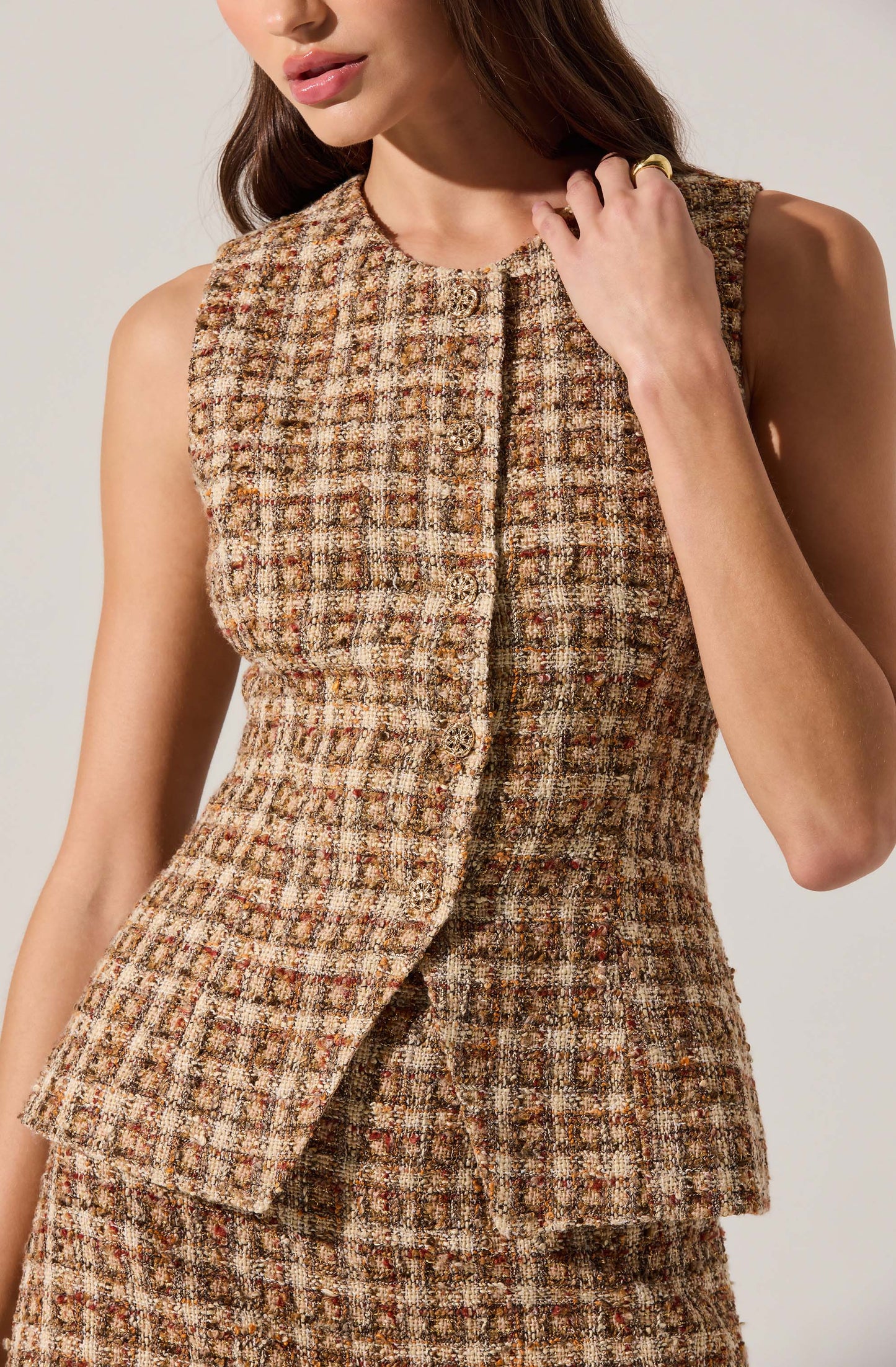 DILONE DRESS - BROWN MULTI