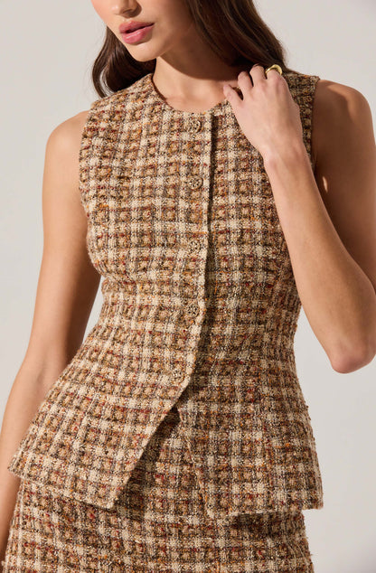 DILONE DRESS - BROWN MULTI