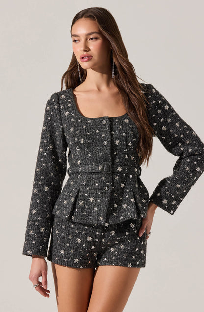 WYNN SHORTS - CHARCOAL W/ SEQUINS