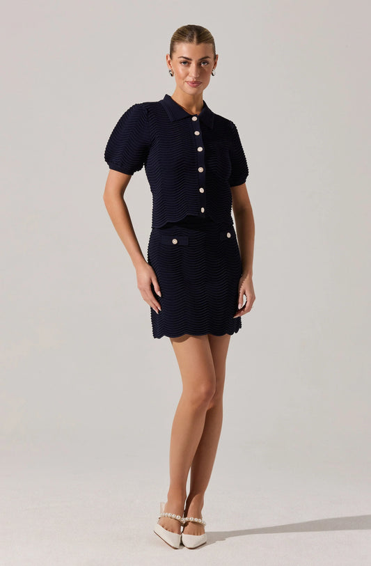 PERRINE SWEATER SKIRT - NAVY