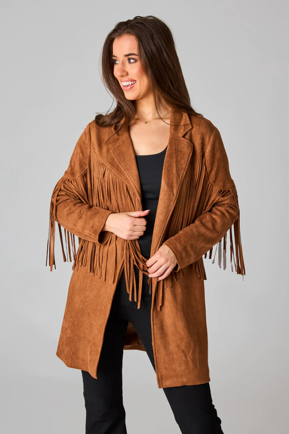 DUTTON FRINGE SUEDE COCOA JACKET