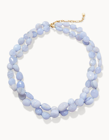 BLUFF NECKLACE BLUE CHALCEDONY