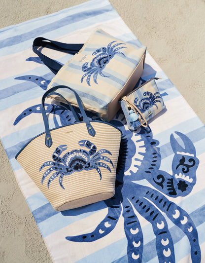 BEACH TOTE BLUE CRAB BLUE