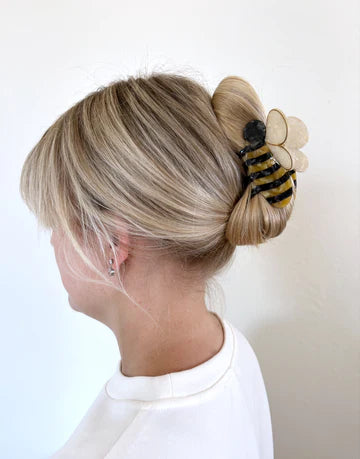HAND PAINTED BEE CLAW HAIR CLIP