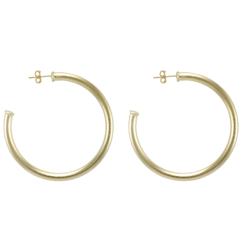 EVERYBODY'S FAVORITE HOOPS SMALL BRUSHED GOLD