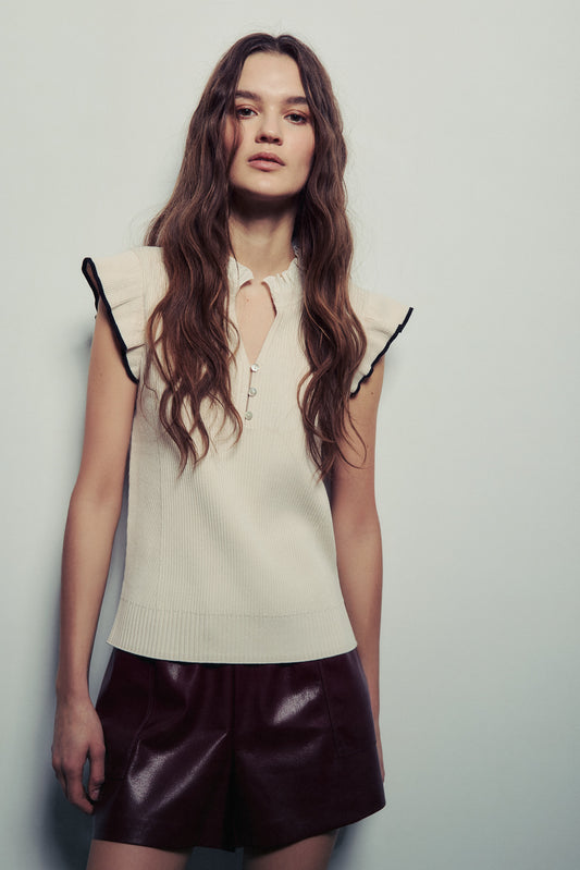 IVEY SWEATER CREAM/NAVY