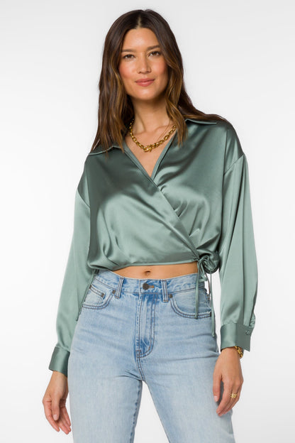 BASIL JADEN SATIN CROP