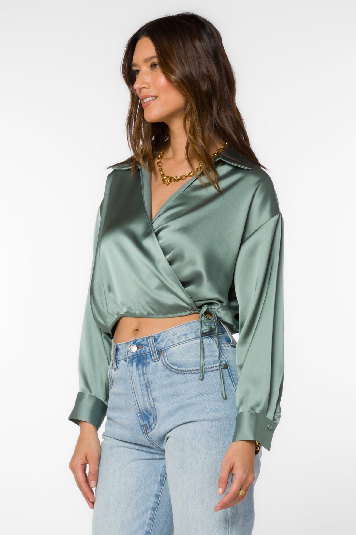 BASIL JADEN SATIN CROP