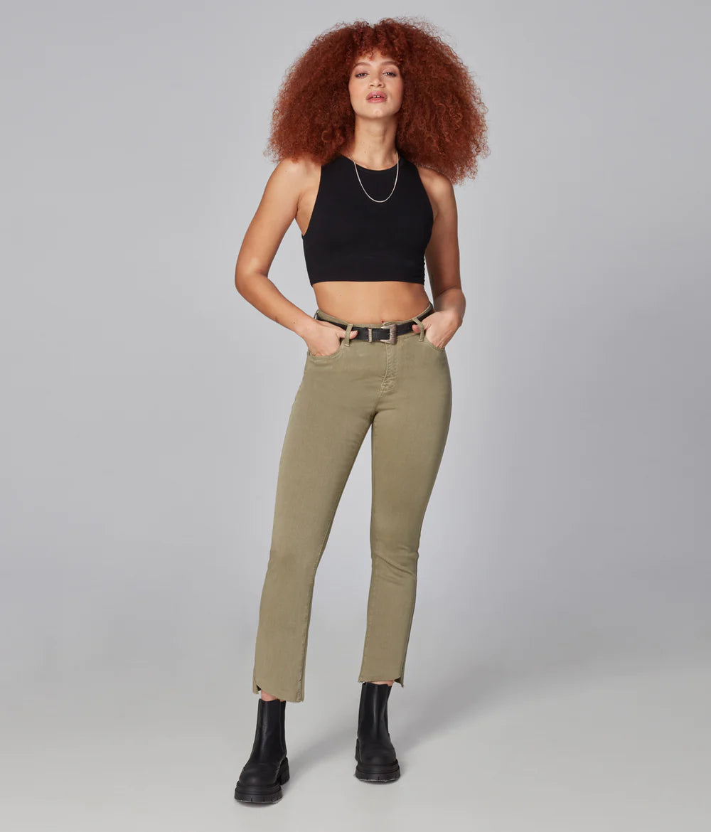 KATE HIGH RISE SLIM JEANS - DARK KHAKI