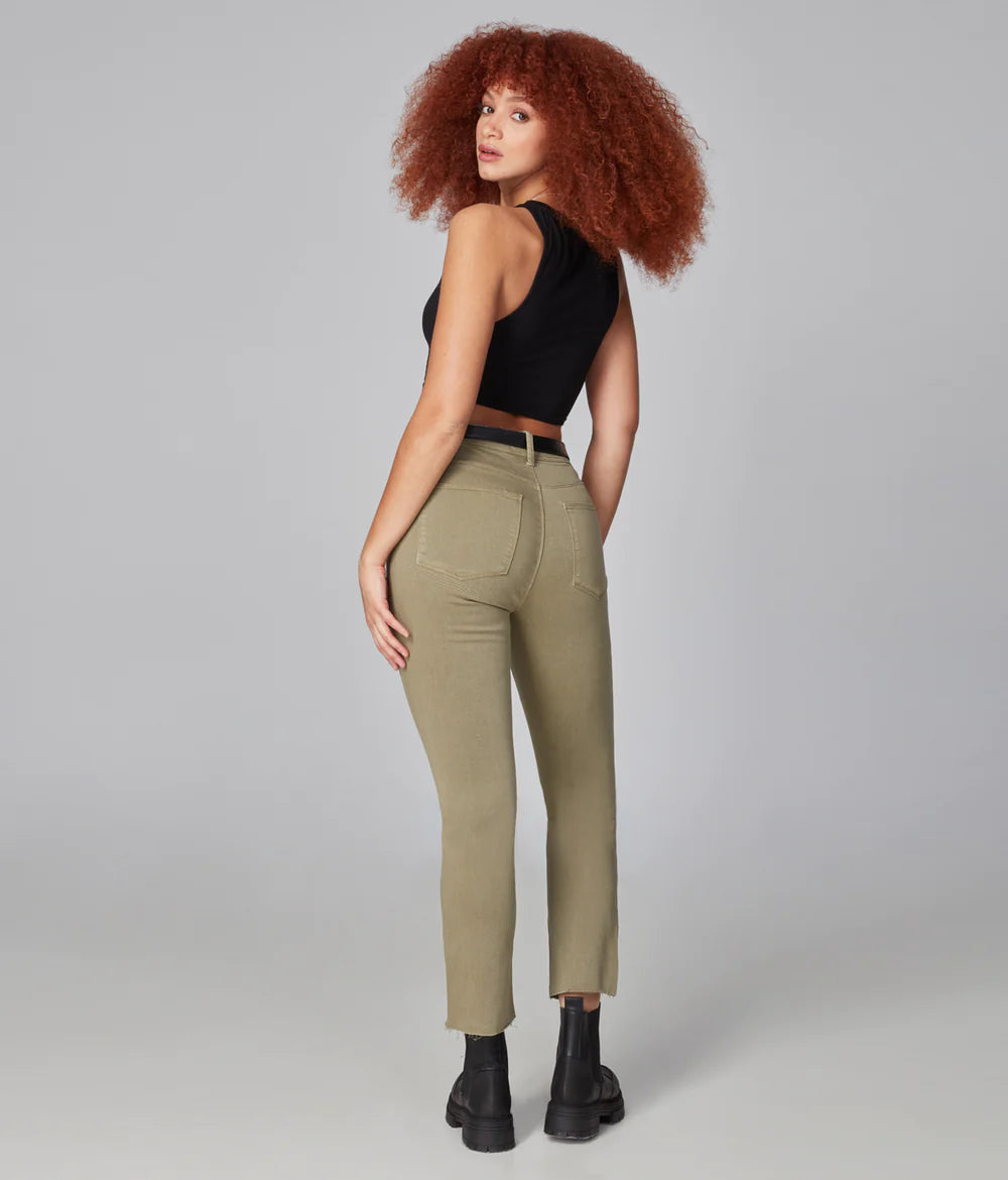 KATE HIGH RISE SLIM JEANS - DARK KHAKI