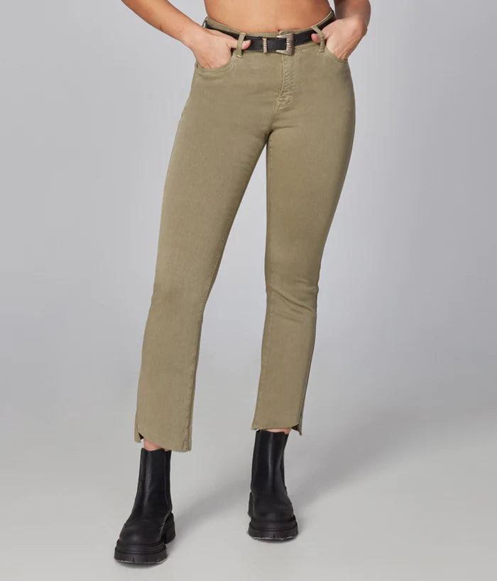 KATE HIGH RISE SLIM JEANS - DARK KHAKI