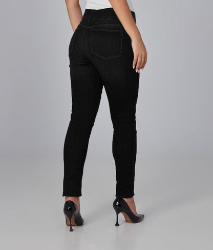 ANNA HIGH RISE SKINNY PULL ON JEANS BLACK