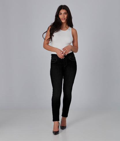 ANNA HIGH RISE SKINNY PULL ON JEANS BLACK