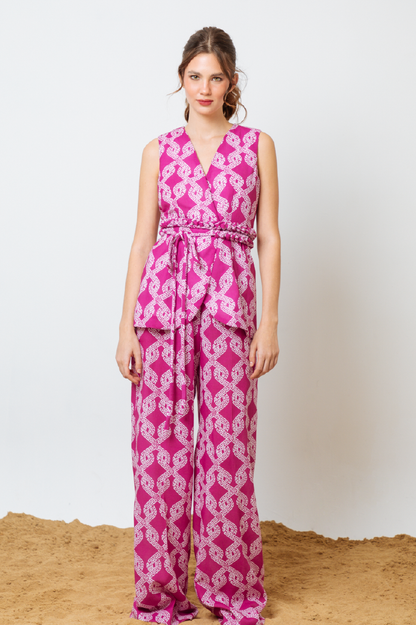 PALAZZO PANTS KNOTS MAGENTA