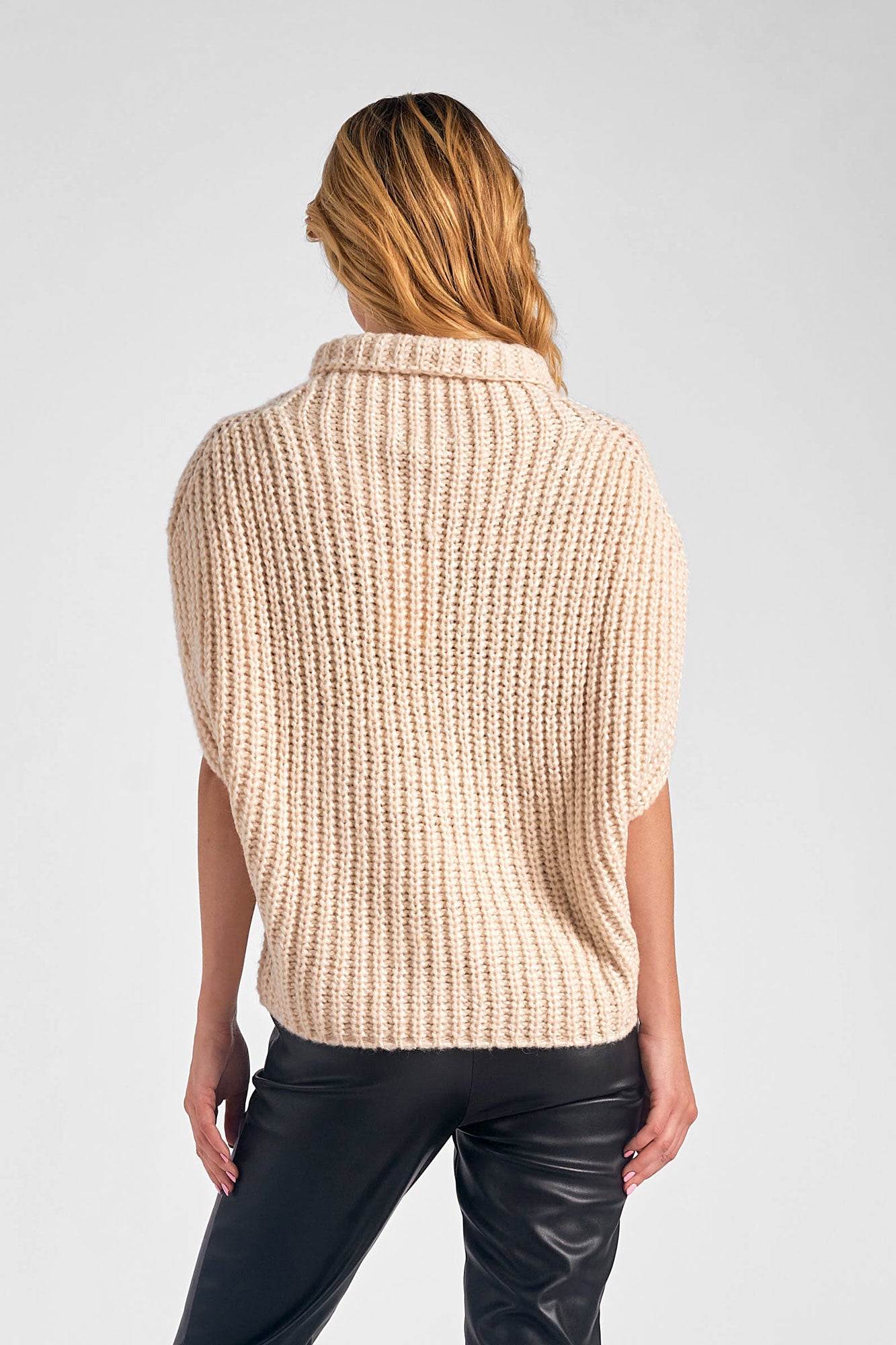 Tan short hotsell sleeve sweater