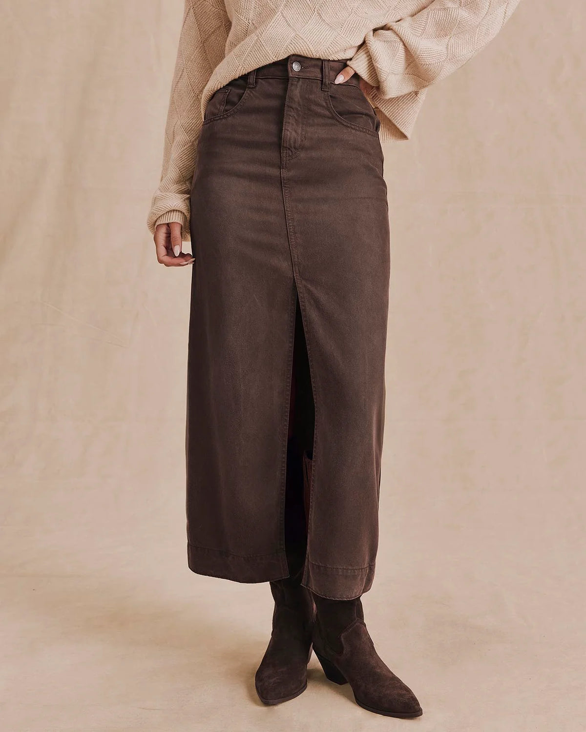 RYDER SUEDE SKIRT - JAVA