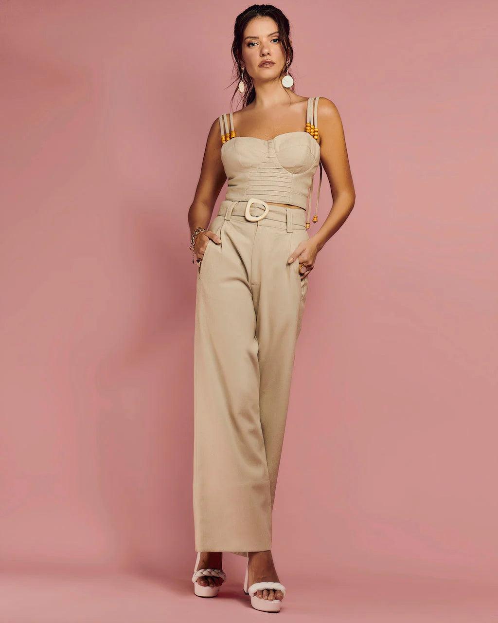 PEPPER HIGH WAIST LINEN PANTS - NATURAL