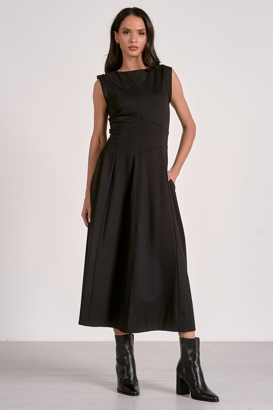 BLACK MIDI DRESS
