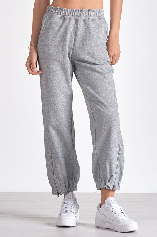 JOGGER ZIPPER PANTS HEATHER GRAY