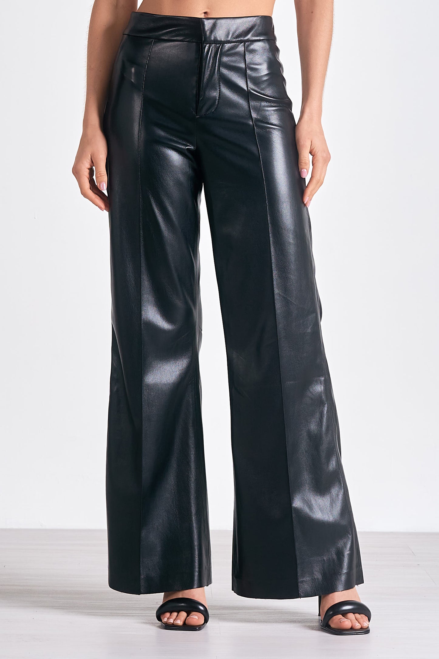 HIGH WAIST FLAIR LEG PANT BLACK